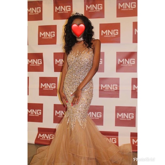 Nude & silver Prom/ Sweet 16 Dress - Picture 7 of 8